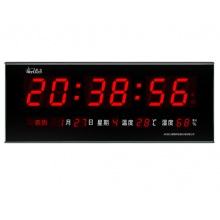 NTP时钟服务器 北斗卫星授时 GPS同步标准时间 网络子母钟系统 HG802A 36x13cm-全日历红光