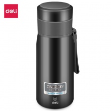 得力6146保温杯(深灰)360ml304不锈钢 子弹头