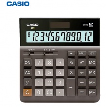 卡西欧（CASIO）DH-12-BK 中型 12位 双电源 超宽计算器 黑色