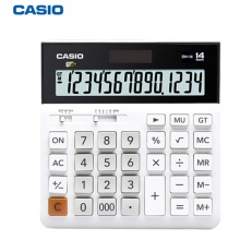 卡西欧（CASIO）DH-14-WE 中型 14位大额计算 双电源 白色