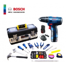 博世BOSCH 锂电充电式电钻GSR120-LI G进口12V【1.5ah双电-家装工具箱128件】