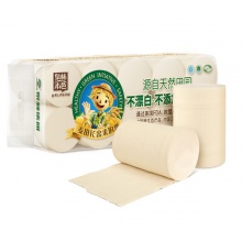 泉林本色 卷筒纸有芯厕纸卫生纸本色纸巾BK160g*10卷不漂白家用手纸 三层105*110mm/节