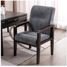 黑色实木/西皮办公椅会议椅会议室四脚实木椅W630*D630*H1090