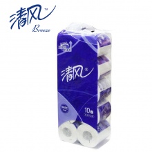 清风 B22AA5 原木有芯卷筒纸 3层 110*100MM 275段/卷 10卷/提