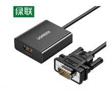 绿联 CM269 VGA转HDMI线转换器带音频 高清视频转接头 黑色
