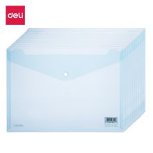 得力(deli)20只A4透明文件袋 按扣资料袋 塑料防水档案袋 文件收纳 27026