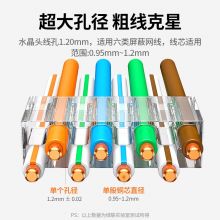 绿联（UGREEN）六类屏蔽50U加厚镀金网络接头 RJ45工程级8P8C网线水晶头 Cat6两件式接头 100个装