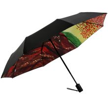 天堂伞 自开自收全遮光黑胶55cm*8骨三折晴雨伞31843E一鹿有你