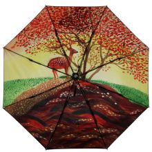 天堂伞 自开自收全遮光黑胶55cm*8骨三折晴雨伞31843E一鹿有你