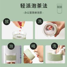 鸣盏 养生壶杯 双层防烫硼硅玻璃泡茶杯 带盖滤网MZ-8002