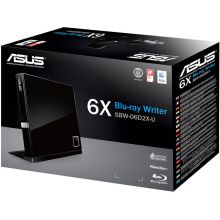 华硕(ASUS) 6倍速 USB2.0 外置蓝光光驱刻录机 黑色(兼容苹果系统/SBW-06D2X-U)