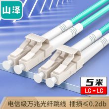 山泽(SAMZHE)光纤跳线 万兆LC-LC多模双芯OM3 低烟无卤环保光纤线 收发器尾纤 5米G3-LCLC05