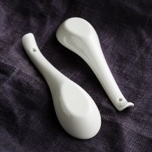 纯白汤匙 陶瓷勺子 单个白勺