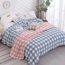 夏季水洗棉清新格子凉被1.5*2m 