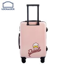 LOCK&LOCK乐扣乐扣拉杆箱行李箱小黄鸭联名行李箱20英寸可爱卡通儿童旅行箱 粉色LY110003 20寸