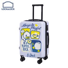LOCK&LOCK乐扣乐扣拉杆箱行李箱小黄鸭联名行李箱20英寸可爱卡通儿童旅行箱 蓝色LY110002 20寸