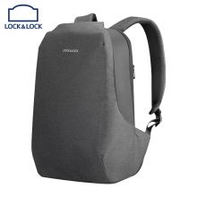 LOCK&LOCK乐扣乐扣双肩包商务休闲15.6英寸电脑包男士防泼水旅行背包男包 灰色+黑色 LY140001