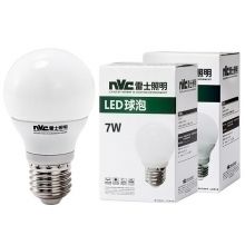雷士（NVC）LED灯泡球泡 7瓦E27大螺口大功率 光源节能灯 白光6500K