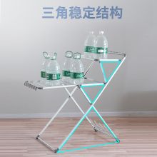 欧润哲 双层晾衣架 多功能快速折叠衣架 阳台简易折叠晾衣架 双层 灰色
