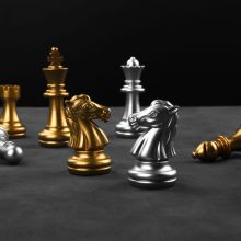 国际象棋初学者培训比赛专用便携式棋盘高档黑白棋子 大号4812B黑白色