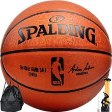 斯伯丁Spalding NBA职业比赛牛皮篮球室内赛事牛皮球 蓝球 74-569