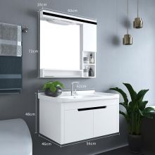 欧帝奴（OUDINU）现代简约欧式洗手盆悬挂式吊柜洗脸盆洗漱台洗脸盆柜组合 经典黑白套装60CM+【含全套配件】