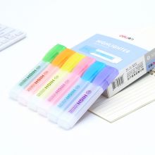 得力S625荧光记号标记笔 6色套装透明扁杆