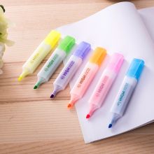 得力S625荧光记号标记笔 6色套装透明扁杆