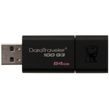 金士顿(Kingston)64GB USB3.0 U盘DT100G3 黑色 滑盖设计