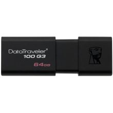 金士顿(Kingston)64GB USB3.0 U盘DT100G3 黑色 滑盖设计