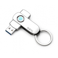 banq 64GB USB3.0指纹加密U盘 F16高速版 360度全金属旋转设计 双重加密技术