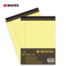凯萨(KAISA)A4 VERITAS系列50张加厚拍纸本V-02329 黄色横线2本装