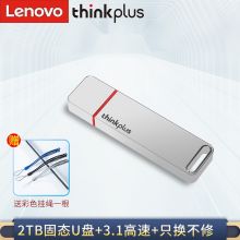 联想(thinkplus)USB3.1 高速传输U盘  大容量电脑优盘 TU100 Pro银色 2TB
