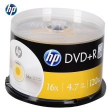 惠普（HP） DVD+R 光盘/刻录盘 空白光盘 16速4.7GB 桶装50片