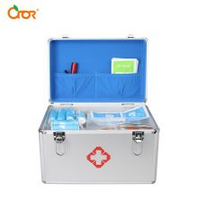 科洛（CROR） TZ-001 铝合金急救箱带药品车载应急药箱含药套装 16寸大型急救箱 加强升级急救套装