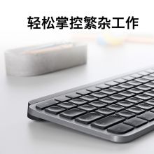 罗技 MX Keys无线蓝牙键盘 超薄全尺寸 智能背光 深灰色