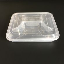 一次性饭盒加厚快餐盒透明黑色打包碗外卖餐盘 大号五格120套