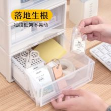 特耐斯(JEKO&JEKO)桌面抽屉式塑料透明文件盒 中号31*22.6*12.5cm 3只装 2212