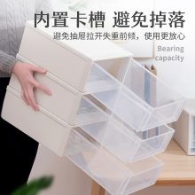 特耐斯(JEKO&JEKO)桌面抽屉式塑料透明文件盒 中号31*22.6*12.5cm 3只装 2212
