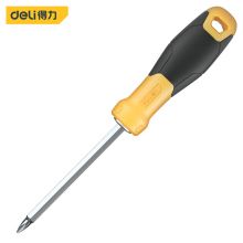 得力(deli) 橡胶柄两用螺丝批十字一字两用双头起子 6*100mm DL626001