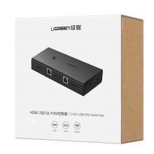 绿联（UGREEN) KVM切换器 HDMI切屏器2进1出4K高清 50744