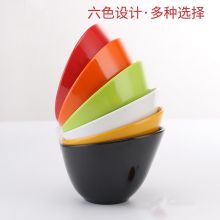 彩色蔬菜桶塑料火锅碗密胺餐具 B款小号橙色斜口碗（一个）
