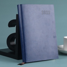 优必利 2022效率手册A5年历本 日程本 记事本 笔记本子365日工作本 蓝色