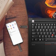 联想(thinkplus)金属固态U盘USB3.2/Type-C双接口 TU200pro-512灰色