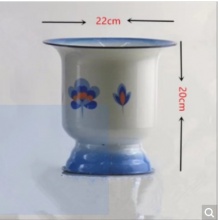 欧丽家 搪瓷痰盂 22CM 兰色