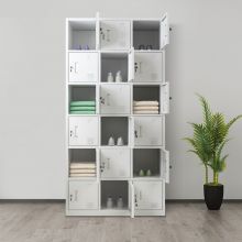 迪欧 DIOUS 资料柜  文件柜 凭证柜 钢制铁皮柜 亚光灰色 带锁 十八门储物柜