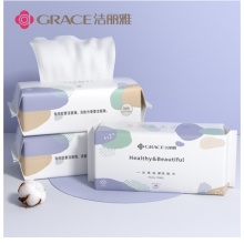 洁丽雅（Grace）棉柔巾居家差旅便携洁面巾 擦脸巾珍珠纹款3包 20*20cm 90片/包