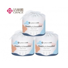 洁丽雅（Grace）一次性洗脸巾 加厚珍珠纹棉柔巾美容化妆棉女洗面巾洁面擦脸卷筒巾 3卷装