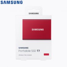 三星（SAMSUNG）1TB Type-c USB3.2移动硬盘（PSSD）T7红色MU-PC1T0R NVMe传输速度1050MB/s