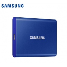 三星(SAMSUNG)1TB Type-c USB3.2移动硬盘(PSSD)T7蓝色MU-PC1T0H NVMe传输速度1050MB/s